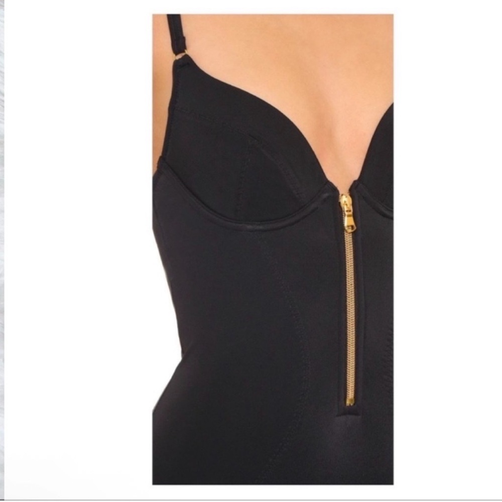 New! L’Agent by Agent Provocateur Black Corset Zip One-Piece Swimsuit - Picture 8 of 9